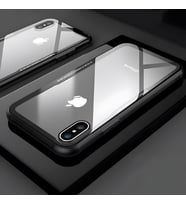 iPhone XS Max 6.5 Kılıf Kenarları Silikon Arka Kısım Temperli Cam Craft Kılıf (Siyah)