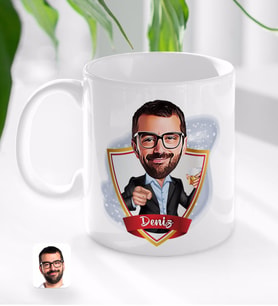 BK Gift Kişiye Özel İsimli Erkek Karikatürlü Beyaz Kupa Bardak-50