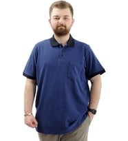 Mode XL T-Shirt Polo Yaka Cepli Klasik 20550 İndigo