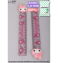 "DEKOMUS ISLAK MENDİL HEDİYELİ" LİSANSLI MY MELODY "TEKLİ" CETVEL 15 CM