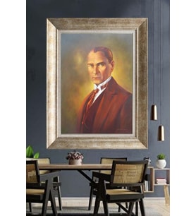 Gümüş Çerçeveli Atatürk Tablo za105