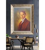 Gümüş Çerçeveli Atatürk Tablo za105