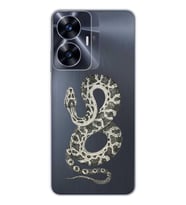 Realme C55 Uyumlu Yılan Desenli Şeffaf Telefon Kılıfı