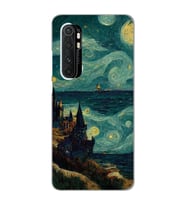 Xiaomi Mi Note 10 LITE Uyumlu Van Gogh Tasarımlı Şeffaf Telefon Kılıfı