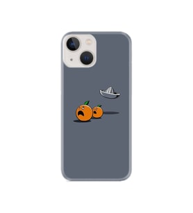 Iphone 13 Uyumlu Kılıf Resimli Desenli Baskılı Silikon Kılıf + Tam Kaplayan Cam Orange Escape 1374