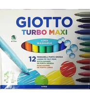 GIOTTO TURBO MAXI KEÇELİ BOYA KALEMİ 12'Lİ