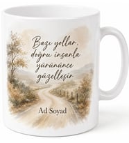 İsme Özel Yol Arkadaşım Yazılı Kupa Bardak Hediye Özel Tasarım Baskılı Kupa