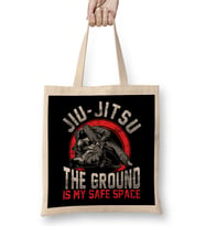 Jiu Jitsu The Ground Is My Safe Space BJJ Pun Bez Çanta Uzun Saplı