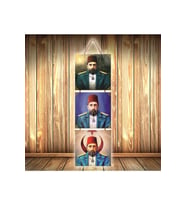 Iı. Abdülhamid Tasarımlı Üçlü Retro Ahşap Poster Ü530