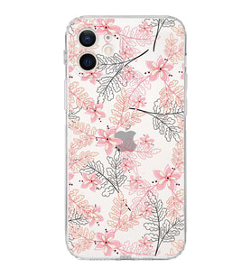 Apple iPhone 12 MiniKamera Korumalı Tıpalı Kapak Floral Kırmızı Tasarımlı Şeffaf Kılıf