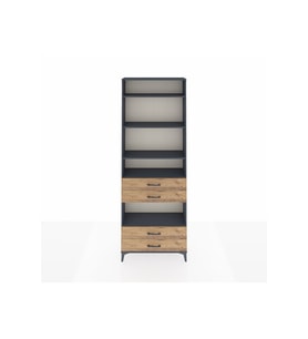 Arges Dolap 5 Raflı 4 Çekmeceli 88x30x243 Antrasit-Çam