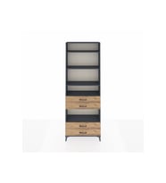 Arges Dolap 5 Raflı 4 Çekmeceli 88x30x243 Antrasit-Çam