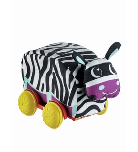 Peluş Zebra Bebek Oyuncağı Araba (Siyah)