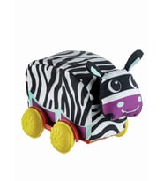 Peluş Zebra Bebek Oyuncağı Araba (Siyah)