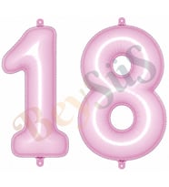 18 Rakam Folyo Balon pembe Rengi (76 cm)