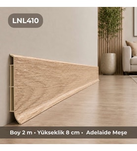 Linela Suya Dayanıklı Pvc Süpürgelik 8 cm - Adelaide Meşe - LNL410