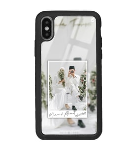 iPhone Xs Max Uyumlu İsimli Polaroid Çerçeve Tasarımlı Glossy Telefon Kılıfı