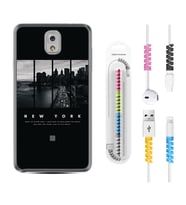 Samsung Note 3 4 5 8 9 20 Ultra 10 Lite Kılıf Kablo Koruma Spiral Silikon New York 1612