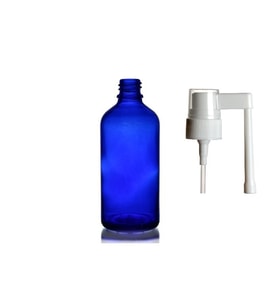 50ml mavi ağız spreyi başlıklı cam şişe, 24 adet, ağız spreyi şiesi, cam şişe, medikal şişe