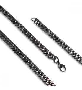 Erkek Balık Sırtı Çelik Erkek Kolye 1,6Mm X 4Mm (Siyah)