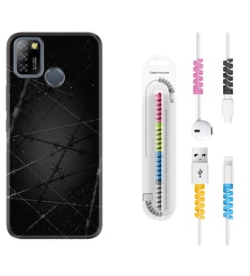 INFINIX Smart 4 5 6 Zero 8 S5 Pro Kılıf Kablo Koruma Spiral Silikon Dikenli Tel 1779