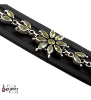 Orjinal Peridot Zebercet Taşlı Gümüş Bileklik