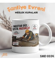 Beton Ustasına Özel Komik Kupa – Usta Huzurlu Baskılı Seramik Kupa