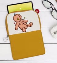 BK Gift Oyuncak Tasarımlı Taşınabilir Koruyucu Tablet Kılıfı & Organizer Çanta - Sarı-1