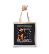 Stranger Things Billy Hargrove Christmas Wish Beyaz Bez Çanta Uzun Saplı Alışveriş Çantası