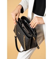 Lüks Tasarım Kadın Siyah El Ve Omuz Çantası En 25 Cm / Boy 18 Cm (STD)