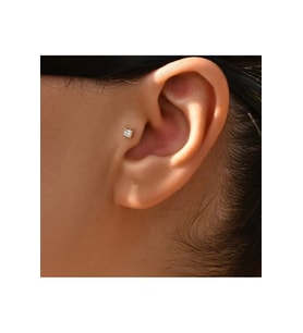 3 MM Tektaş Cerrahi Çelik Piercing Tragus Helix Kıkırdak Conch Gold Renk 8 Mm (Çok Renkli)