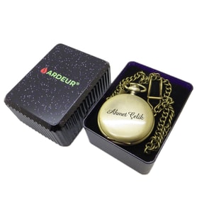 Ardeur® Vintage Pirinç İsme Özel Lüks Cep Saati Köstekli Saat