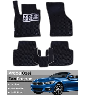BMW 3 SERİSİ E93 CABRİO (2005-2013) Uyumlu EVA Paspas Tam Set–Araca Özel,Su Geçirmez