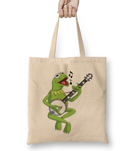 Kermit The Frog 01 Bez Çanta Uzun Saplı