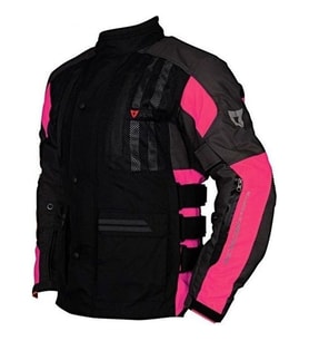 Motosiklet Montu Kadın Tourex 4 Mevsim CE Sertifikalı Long Touring Layd Motorcu Mont Siyah-Pembe