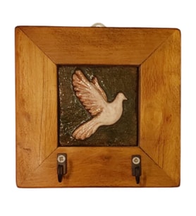 Anahtarlık Duvar Panosu Güvercin Askılık Tablo 14,5 × 14,5 × 2,5 cm
