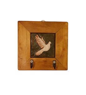 Anahtarlık Duvar Panosu Güvercin Askılık Tablo 14,5 × 14,5 × 2,5 cm