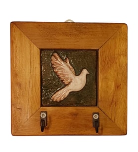 Anahtarlık Duvar Panosu Güvercin Askılık Tablo 14,5 × 14,5 × 2,5 cm