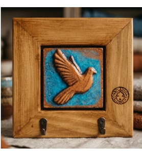 Anahtarlık Duvar Panosu Güvercin Askılık Tablo 14,5 × 14,5 × 2,5 cm