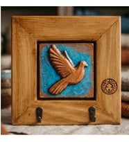Anahtarlık Duvar Panosu Güvercin Askılık Tablo 14,5 × 14,5 × 2,5 cm