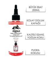 Pudra Oda Kokusu Yedek Likit Şişe 200 Ml  Kalıcı Ferahlatıcı Koku