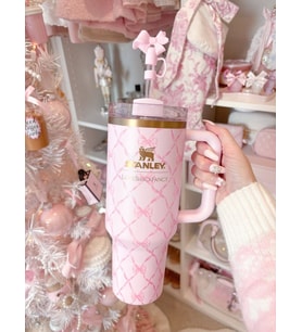 Stanley x LoveShackFancy Quencher H2.0 FlowState Tumbler Çiçek Desenli Limited Edition Termos Bardak Pipetli Takım Kutulu 40 OZ (1.18 L)
