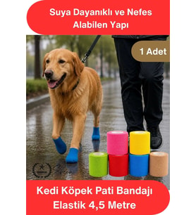 #PatiBandaj Esnek Yara Koruyucu Bakım Su Geçirmez Kendinden Yapışkanlı Kedi Köpek Pati Bandajı Veter
