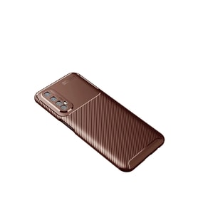 Realme 7 Kılıf Auto Fus Karbon Kapak - Kahverengi