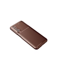 Realme 7 Kılıf Auto Fus Karbon Kapak - Kahverengi
