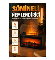250 ML Şömine Tasarımlı Hava Nemlendirici – Alev Efektli Aromaterapi Difüzörü ve Uzaktan Kumanda