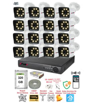 FURY 16 Kameralı 5mp Lens 1080p 2mp Color Görüntü 8 Warm Led Gece Görüş FullHd Güvenlik Kamera 5525W 320