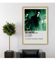 Metal Çerçeveli Temperli Cam Tablo Film Afişi The Matrıx 1999 (Gold)