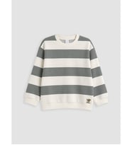 LCW Kids Bej Çizgili Erkek Çocuk Sweatshirt