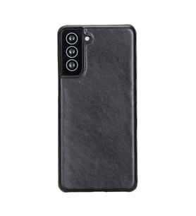 Samsung Galaxy S21 Plus Uyumlu Deri Arka Kapak UJ RST1 Siyah